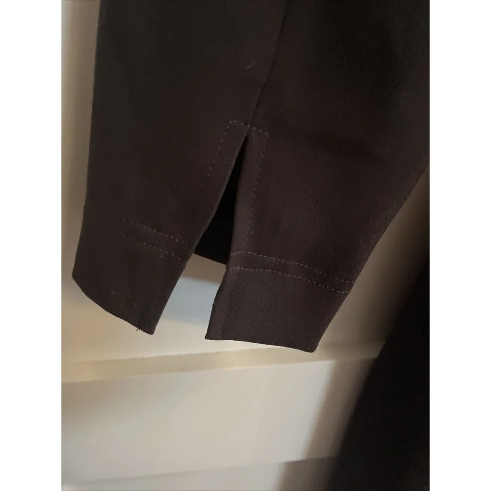 St. John Dress Women’s 10 Black Wrap V-Neck 3/4 Sleeves Silk Lining Buckle Sz4 - Picture 6 of 9